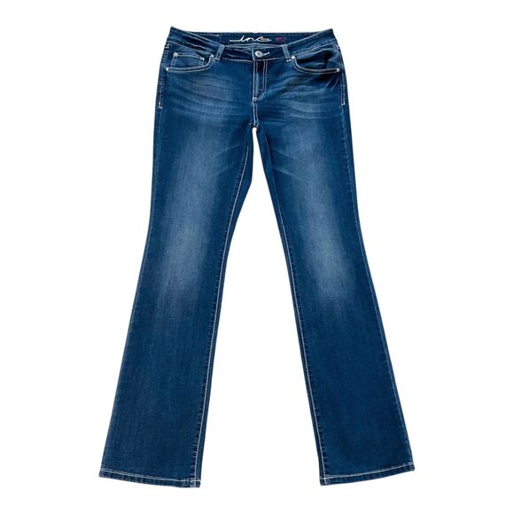 INC Womens Jeans size 12 Tall Long x34"in Cotton Denim Stretch Dark Wash Bootcut - Picture 1 of 11